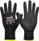 QEARSAFETY 1 Pair Black HPPE Cut 5 Protection Work Safety Gloves, Textured Grip Latex Rubber Palm Coated, Abrasion, Snug, Tough,Cut Sharp Glasses, Metal Work, Construction,DIY(Small)