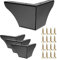 SUMNACON 4 Patas para Muebles de 8 cm, de Acero para Armarios, Sillas, Cajones, Sofá, Con Tornillos, Fácil Montaje, Triángulo (Negro)