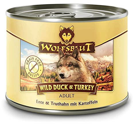 Wolfsblut - Wild Duck & Turkey - 6 x 200 g - Ente & Truthahn - Nassfutter - Hundefutter - Getreidefrei