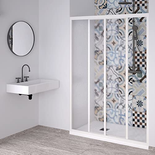 Decorspace Cabine de douche en acrylique avec profils en PVC, ouverture latérale réductible « Made in Italy » (100 x H 190 cm)
