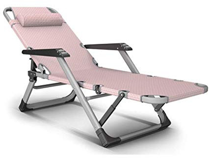 JYCCH Sonnenliege-Stuhl Gartenmöbel, Camping-Garten-Liegestühle, zusammenklappbar, Schwerelosigkeit, verstellbar, wasserdicht, Chaiselongues aus Metall für das Büro im Freien (Pink)