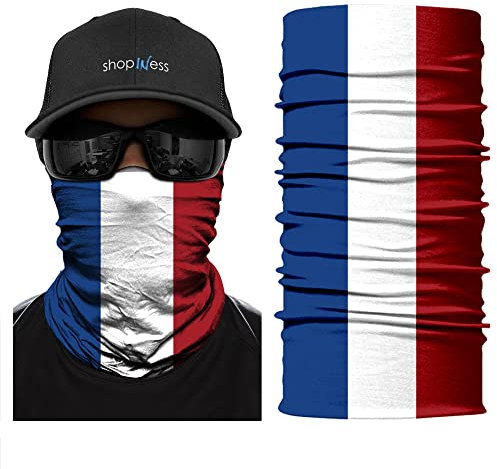 ShopINess Cache-Cou/Foulard Multifonctions Unisexe Style Drapeau Coupe du Monde de Football (France)