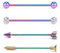 Longbeauty 4 Pcs 14 Gauge Industrial Piercing Barbells Set 38mm Edelstahl Bars Pfeil Schraube Ohrstecker Schmuck Knorpel Stabs Langhantel, Regenbogen