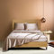 Spannbettlaken Satin 160x200cm Gold Taupe Seide Boxspringbett Glänzend Muster Glatt Bettlaken Seiden Spannbetttuch 160 x 200cm Uni Spannbetttücher für Topper Hohe Matratze bis 25-30 cm
