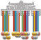 CREATCABIN Porta Medaglie Nuoto Nuotatore Sportive Appendiabiti Atleta Premi Espositore Parete Montaggio Rack Decorazione Acciaio Metallo Appeso per Casa Badge Medaglia Oltre 60 medaglie 40x15cm