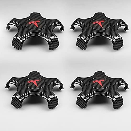 4pcs Capuchon de Centre de Roue pour Tesla Model 3 Enjoliveurs Auto Centre de Roue de Voiture Caches Moyeu Jante Centre D'emblème Housse de Remplacement,C