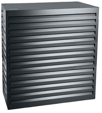 EVOLAR Evo-Cover Cache Climatiseur Exterieur - Housse Pompe a Chaleur extérieur - Ecran Unité de Climatisation en Aluminium Ajouré pour Jardin, Balcon, Terrasse - Large, Anthracite foncé