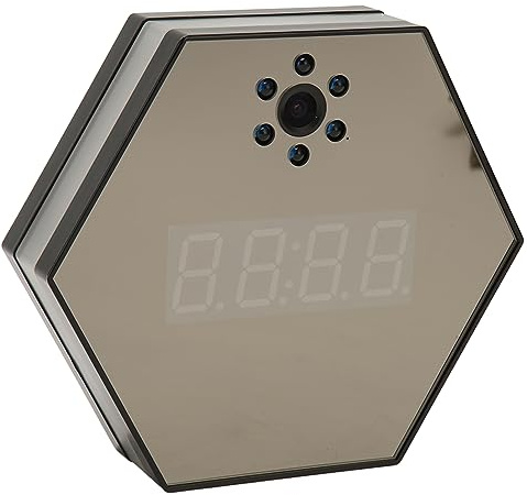 Horloge de Caméra Cachée, Caméra de Surveillance Intelligente 1080p, Caméra WiFi sans Fil à Vision Nocturne avec Lumière de Couleur pour la Surveillance de la Maison et du Bureau