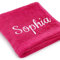 Deitert Cawö Premium Handtuch mit Namen oder Wunschtext Bestickt, personalisiertes Duschtuch, individuelles Badetuch, Made in Germany, 100% Baumwolle, 50 x 100 cm pink