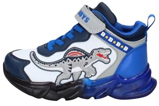 Bull Boys DNAL3390 AAH3 Spinosaure Mid blanc royal avec lumières et gadgets (numeric_30), Blanc/bleu
