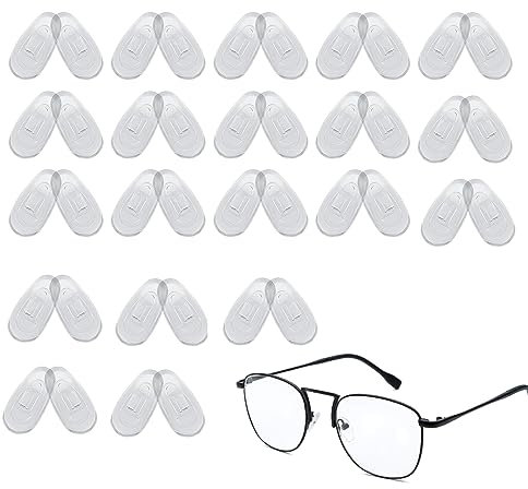 20 Paires Lunettes Plaquettes Silicone, Plaquettes Lunettes Transparent Plaquettes Nasales Clipser - Visser Coussinet Nez Pour Lunettes Soleil, Lunettes Lecture