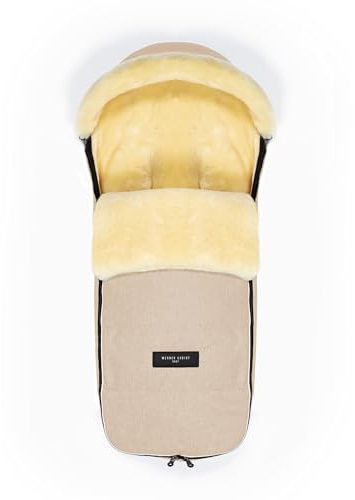 WERNER CHRIST BABY, Lammfell-Fußsack LADIS – für kleine Reisebuggys (Kinder ab 6 bis 36 Monate), aus medizinischem Lammfell, in beige (Cloud)