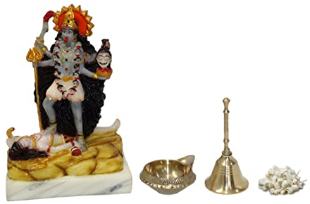 Universal Hub® Indische Göttin Durga-Statue,Buddha Harz Statue, religiöse Skulptur,Figuren, dekorative Skulptur, Kali-Göttin Maa, Metallstatue für Auto, Zuhause Büro Dekoration Hindu-Geschenk