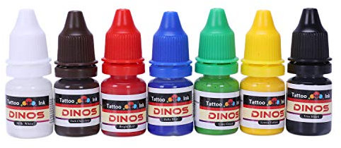 Joselin 7 Farbe Tätowierung Pigment Farben Set Einfache und Lasting Zu Malen, Ohne Zu Verblassen Tattoo Vorlage Pigment Tattoo Lieferungen 8 Ml/Flasche