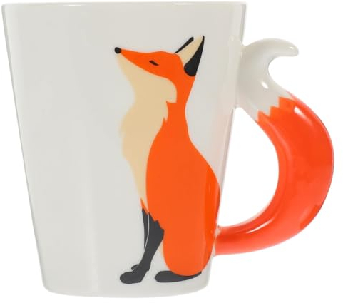Taza de café, taza de té, taza de cerámica para parejas, decoración retro, tazas transparentes, taza de café para zurdos, taza de té de cerámica, taza de agua de zorro, taza de viaje de zorro, lindas