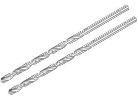 TA-VIGOR 2Pcs 6.5mm Extra Long Twist Drill Bits, 160mm Length High-Speed Steel HSS Straight Shank Spiral Drill Bits for Wood Metal Aluminum Plastic