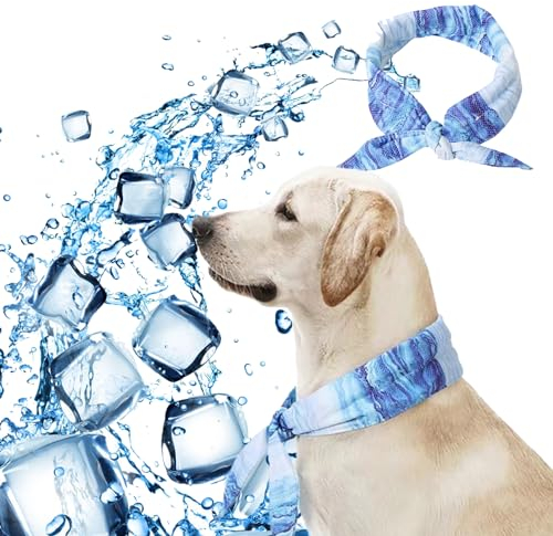 PLUSHCEWT Dog Cooling Bandana,Summer Dog Bandanas,Pet Cooling Collar,Cooling Ice Collar for Dog Cat,Pet Dog Summer Instant Dog Cooling Collar for Outdoor Hunting Training and Camping (M)