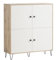 LOOKS by Wolfgang Joop Highboard Organic, Eiche Landhaus Dekor/Cremebeige, 120 x 39 x 134,4 cm