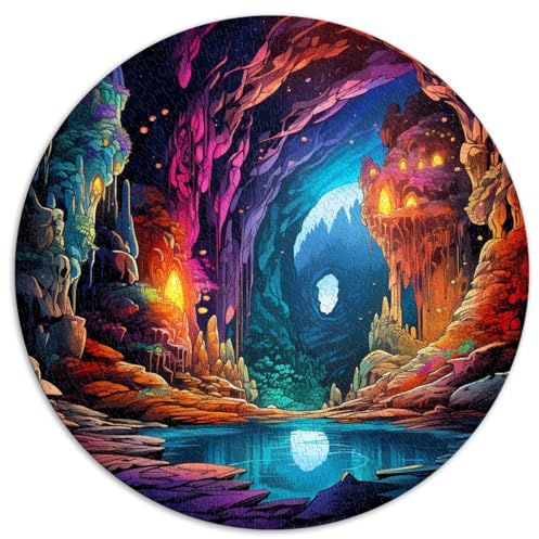 Puzzle mit 1000 Teilen, Grotte de Lourdes, runde Puzzles, für Erwachsene und Kinder ab 12 Jahren, Papppuzzle, Familiendekoration, Größe: 67,5 x 67,5 cm