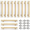 Bwintech 12 Pcs 218MM Gold Anodised Knurled Cabinet Handles,160MM Hole Centers Cupboard Knobs,Cupboard,Wardrobe,Drawer Handles