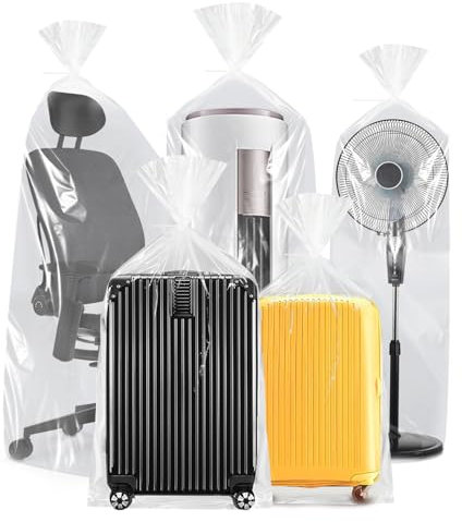 Extra Large Clear Plastic Storage Bags, 5PCS 100 x150CM Clear Plastic Bags, Flat Heavy Duty Storage Bags for Luggage, Suitcase, Furniture, Chair, Plush Toys