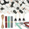 Dluszert 120 Stück Schneemann Holzperlen für Weihnachten, Natürliche Holzperlen für 30 Sets Schneemänner, 18mm Schneemann Holzkugeln mit Schnur Schal, Weihnachtsperlen für Weihnachtsdeko DIY