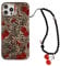 aaknhen Leopard Cherry Phone Case for iPhone 14 Pro, Leopard Print with Cherry Embellishments, Wireless Charging Compatible, Red and Black (Leopard Print), Glitter Mirror Case