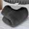 Soleil d'ocre, Couette doublée Polaire Microfibre 240x260 cm Bicolore Gris et Anthracite
