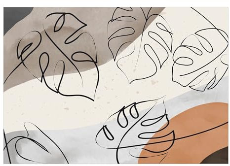 KunstLoft Tapete 'Minimalistic Monstera Leaves' 100x70cm Fototapete modern