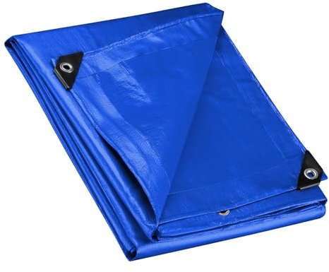 Wiltec Bâche de Camion 5 x 4 m 240 g/m² Bleue Polyester PE Œillets alu 100 cm Haute Protection Vol UV Intempéries Moisissure Étanche Solide Sécurité routière
