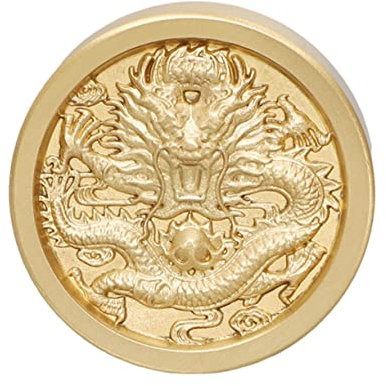 DIYEAH Einzigartiger Kalligraphie-briefbeschwerer Aus Massivem Messing Mit Drachendesign Runde Form Für Die Sichere Verwendung Auf Dem Schreibtisch