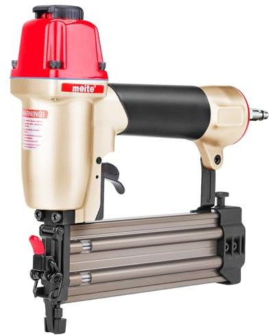 meite F50C Cloueuse pneumatique avec nez de sécurité, cloueuse pneumatique de calibre 18 pour travaux de finition, tire des clous de calibre 18 de 15 mm à 50 mm