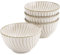AmiCera Cereal Bowl, 300ml Dessert Bowls, 11.5cm Mimosa Flower Floral Pattern Small Bowls, Set of 4, Ceramic Bowl for Rice Soup Salad Snack,White and Gold, Dishwasher & Oven Safe, Microwavable