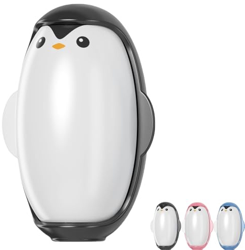 Penguin Hair Sticky, Penguin Shape Reusable Lint Roller Ball, Portable Mini Washable Lint Roller for Clothes, Pet Hair Remover, Travel-Friendly Sticky Gel Lint Roller (Black)