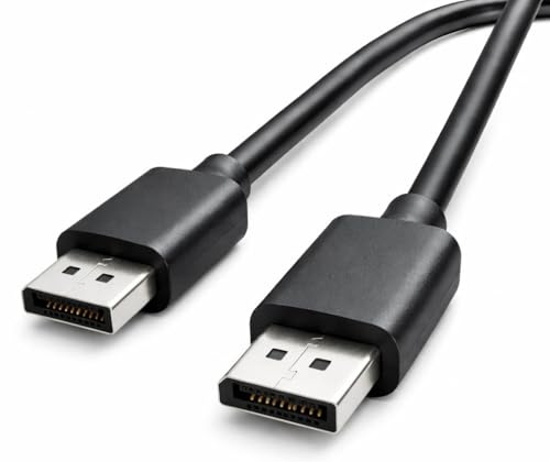 Display Port 1.8m Male to Male Cable 1.2 4K @60Hz, 2K @144Hz, 1080p, Compatible with Lenovo, Dell, HP, ASUS, Gaming Monitor, Graphics Card, HDTV, PC, Laptop