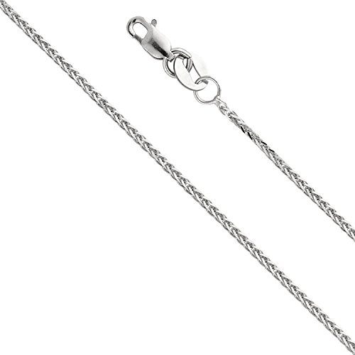 PRINS JEWELS 14 Karat 585 Gold Diamantschliff Spiga Weizen Weißgold Kette - Breite 1.50 mm - Länge wählbar (42)