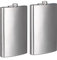 Relaxdays Flasque XXL, Lot de 2, en INOX, 1,8 Litre, Cadeau, fête, Mariage, fiole, XXL, Alcool Fort, argenté