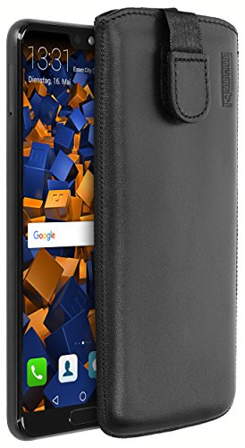 mumbi Echt Ledertasche kompatibel mit Samsung Galaxy A6 Hülle Leder Tasche Case Wallet, schwarz