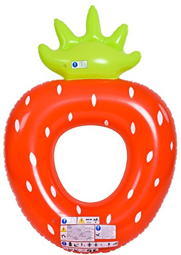Jilong Strawberry Ring XXL Schwimmring Wasserspielzeug aufblasbarer Poolsessel Erdbeere 167x116x32cm