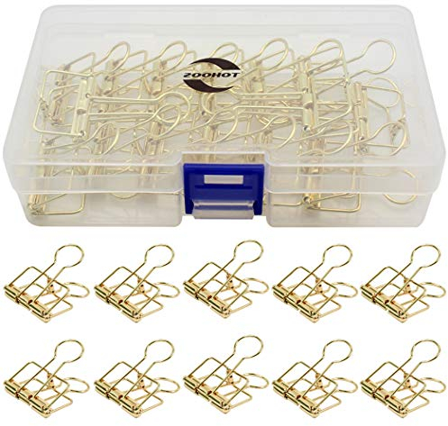 Zoohot 33mm Gold Foldback-Klammern - Packung mit 15 Stück
