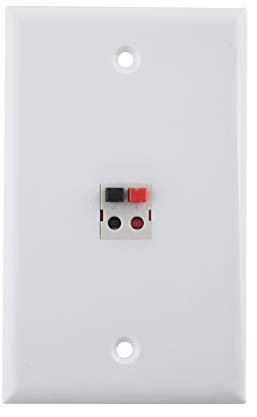 TENINYU 1 Port Speaker Jack Module Keystone Single Gang Wall Plate for Home Theater - White (1-Port)