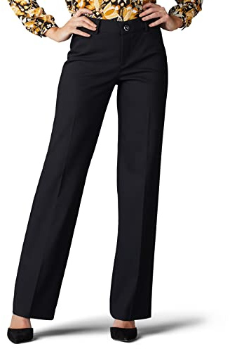 Lee Women's Ultra Lux Comfort with Flex Motion Trouser Pant Black 10 Long
