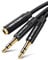 VENTION Headphone Splitter 3.5mm Female to 2 Dual 3.5mm Male for Computer, Y Splitter Adapter Cable with Separate Microphone and Headphone Connector for PC PS4 Gaming Headset (2Ft/60cm, Black)