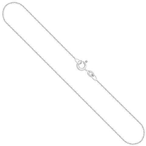 EDELIND Catenina Modello Ancora Rotonda Unisex in Oro Bianco,8 carati 333, largh. 1,1 mm, p. 1.6 g, lungh. 40 cm, con Chiusura a Blocco d'anello Elastico, Marchio di Garanzia Made in Germany