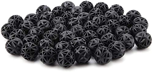 50 Pieces porous Filter Biochemical Bio Ball BIOBALL Filter Media Water Filter Foam Material with Cotton for Fish Tank Pond Aquarium Waterfall Fountain (36mm)