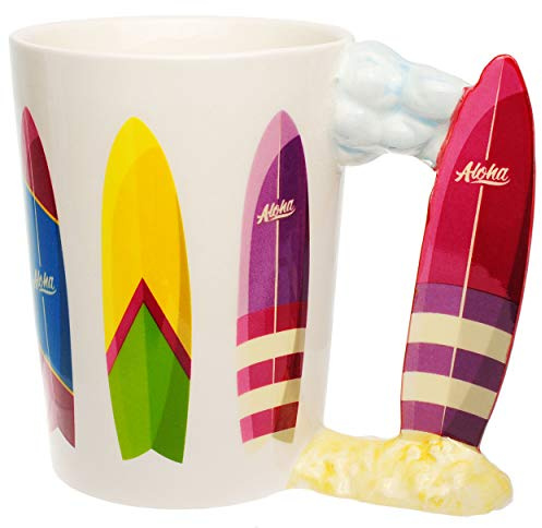 alles-meine.de GmbH 1 Stück 3-D Effekt Henkeltasse/Kaffeetasse - Surfbrett - LILA - groß - 390 ml - Porzellan/Keramik - Teetasse - Trinktasse mit Henkel - Tasse Becher - ..