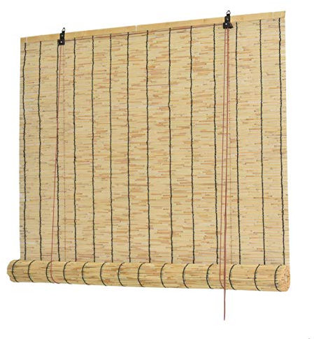 KDDFN Store Enrouleur Bambou,Rideaux en Roseau,Rideau de Paille,Store Anti-Regard,Rétro-Décoratifs,Facile à Installer,Personnalisable,pour Intérieur/Extérieur (60 * 70cm/24 * 28in)