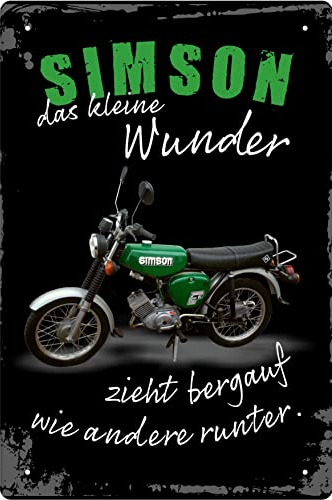 Geschenkeparadies 24 Deko Blechschild 20x30cm Simson das kleine Wunder zieht bergauf wie andere runter.