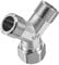 sourcing map Pipe Fitting G1/2 1 Female to 2 Male Thread Y Shape 3 Ways Wye Hose Connector Adapter, Nickel-Plated Copper