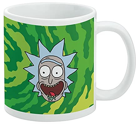 Rick and Morty Rick Headshot Ceramic Coffee Mug, Novelty Gift Mugs for Coffee, Tea and Hot Drinks, 11oz, White